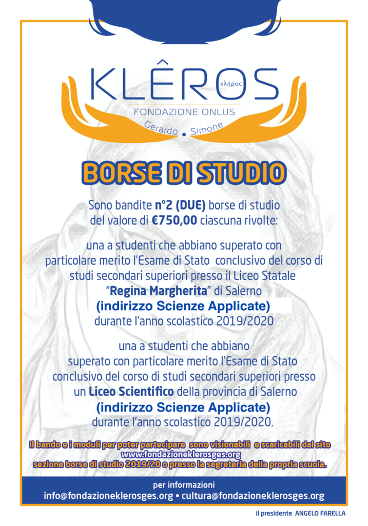 bando borsa di studio 2019 2020 “gerardo farella”