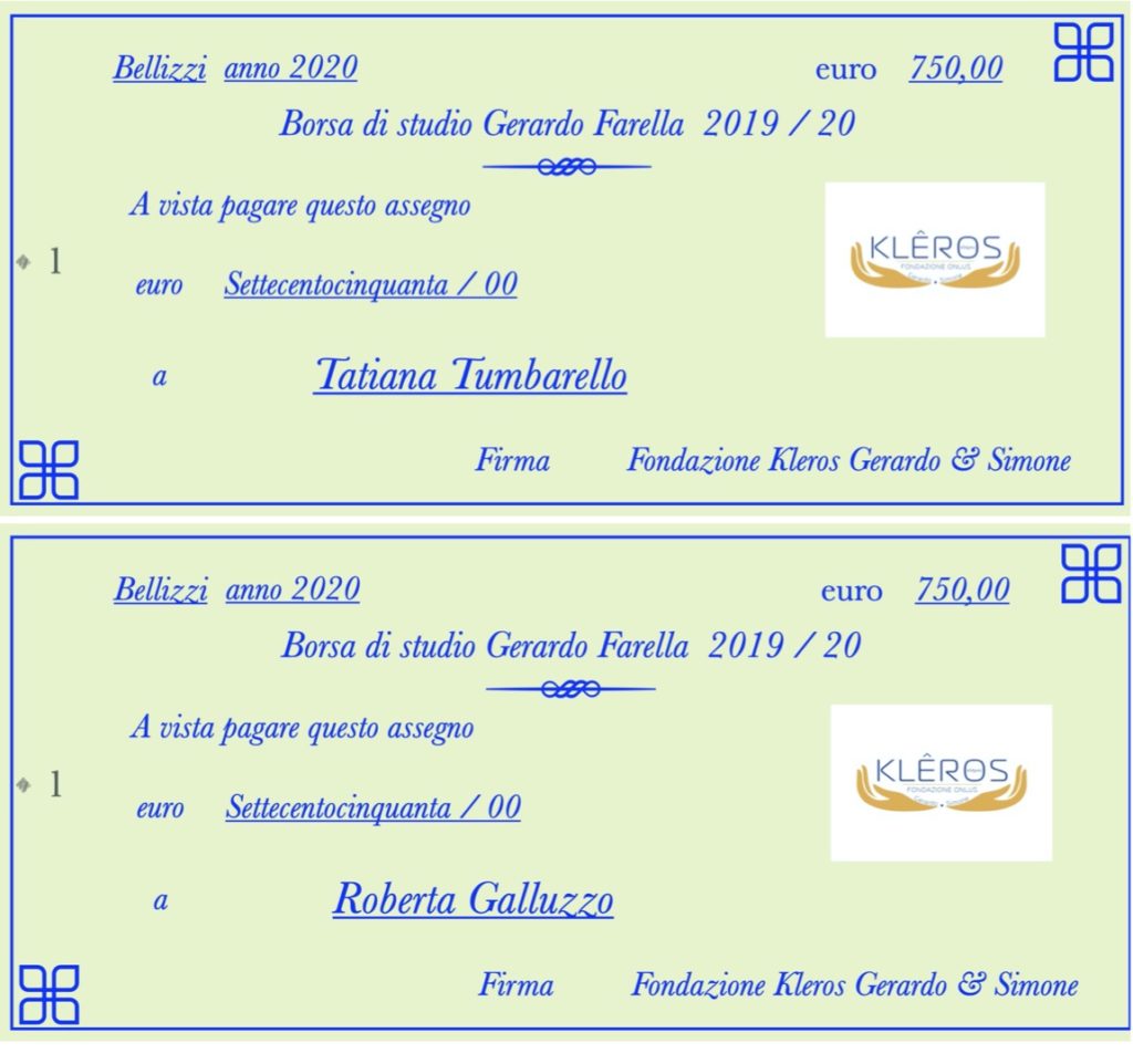 vincitori borse di studio ” gerardo farella ” 2019